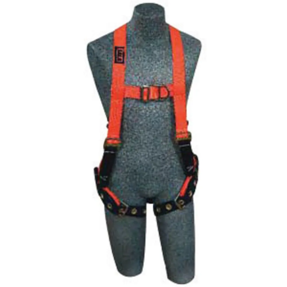 3M  DBI-SALA Delta  Hi-Viz Orange No-Tangle  Construction  Vest Style Harness With Back, Side And Front D-Ring, Belt And Back Pad And Tongue Leg Strap Buckle