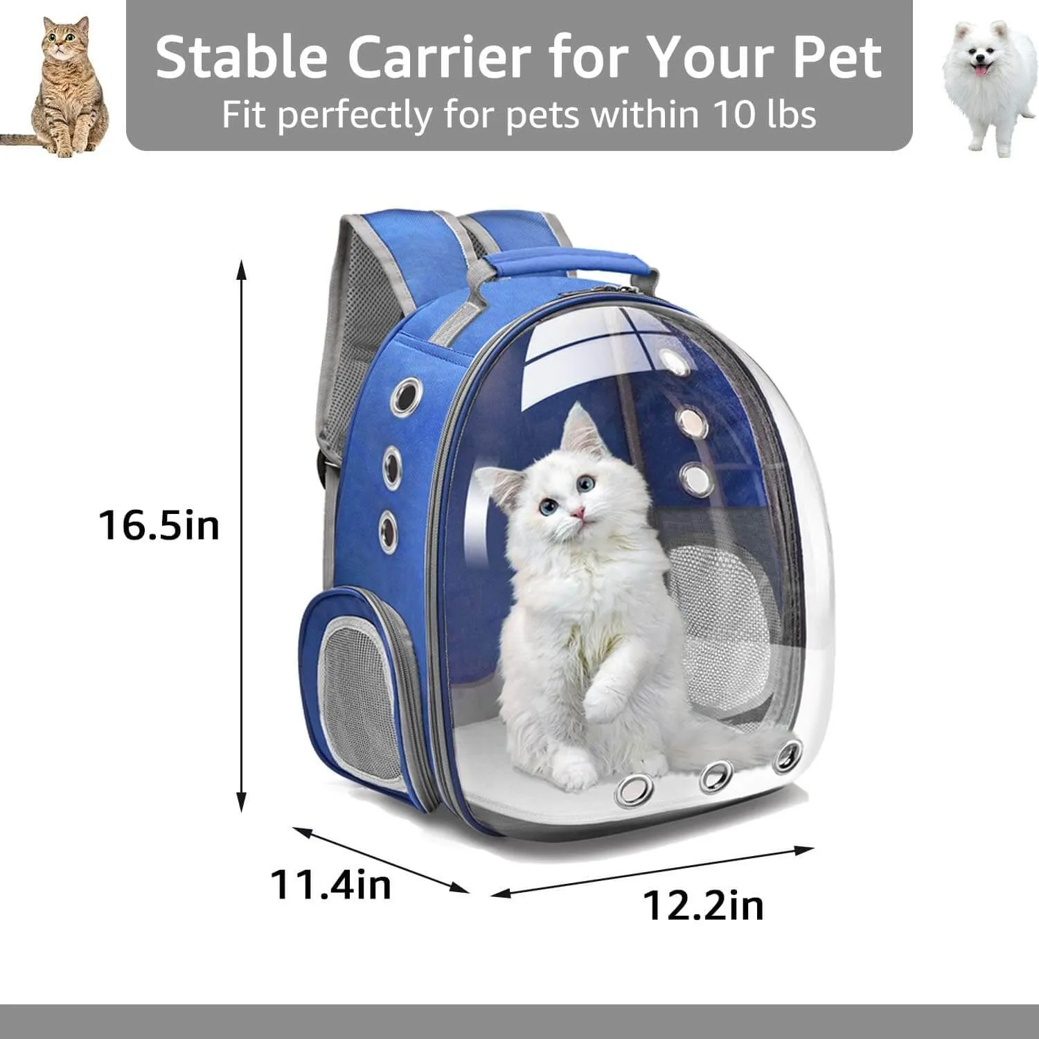 Backpack Carrier for Small Medium Dogs Cats, Airline Approved