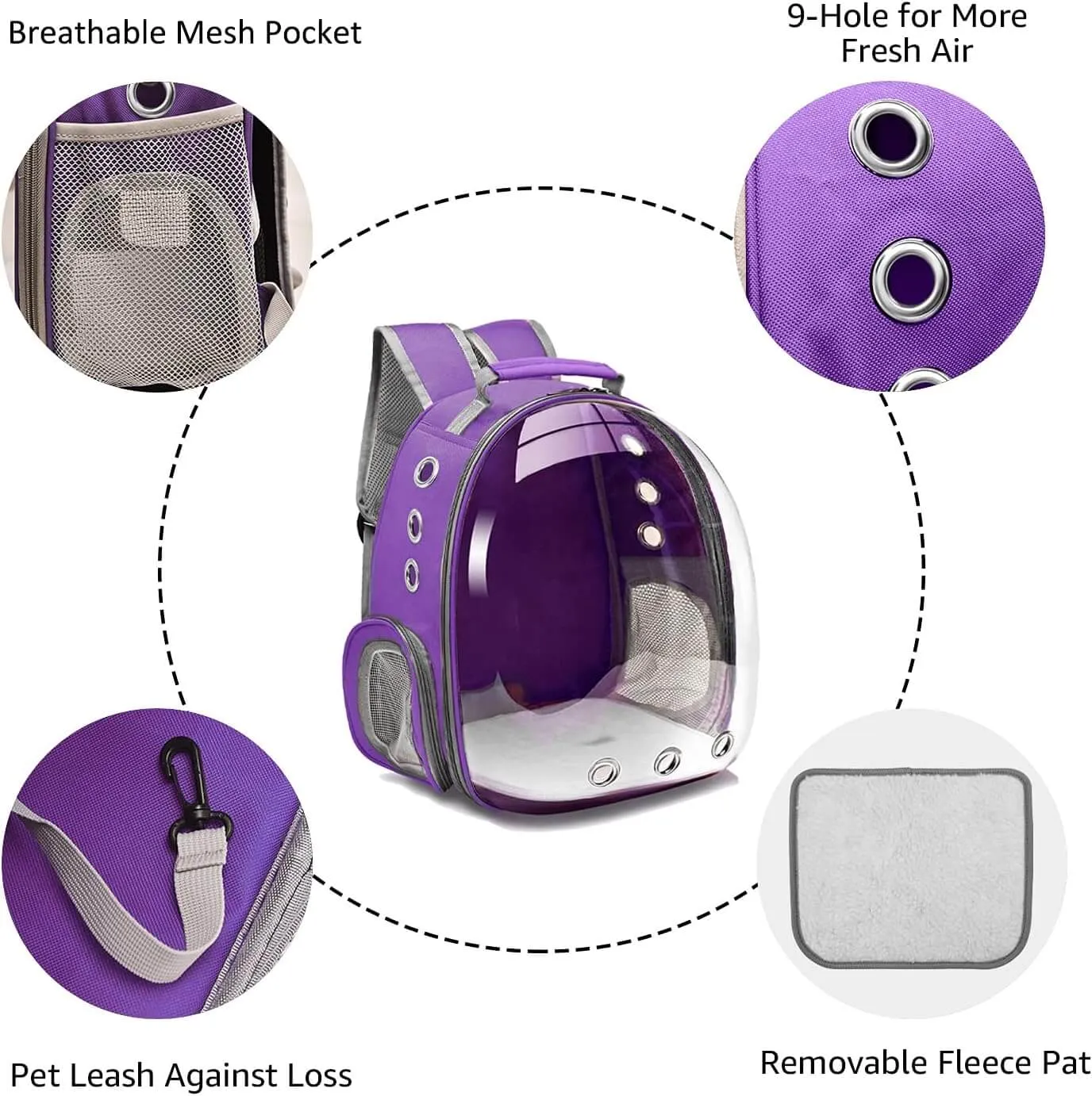 Backpack Carrier for Small Medium Dogs Cats, Airline Approved