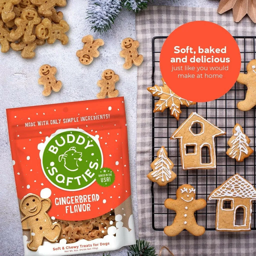 Buddy Biscuits Soft & Chewy Hioliday Gingerbread Dog Treats (6 oz)
