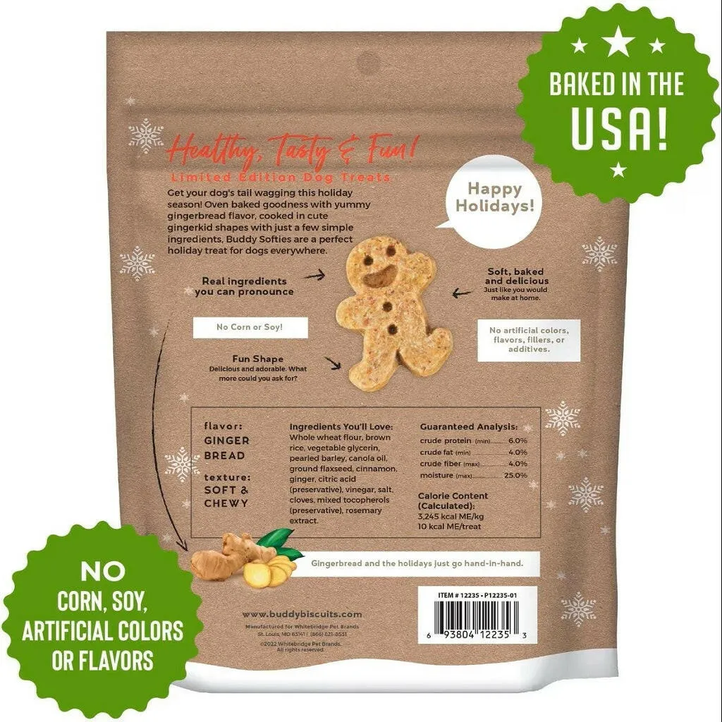 Buddy Biscuits Soft & Chewy Hioliday Gingerbread Dog Treats (6 oz)