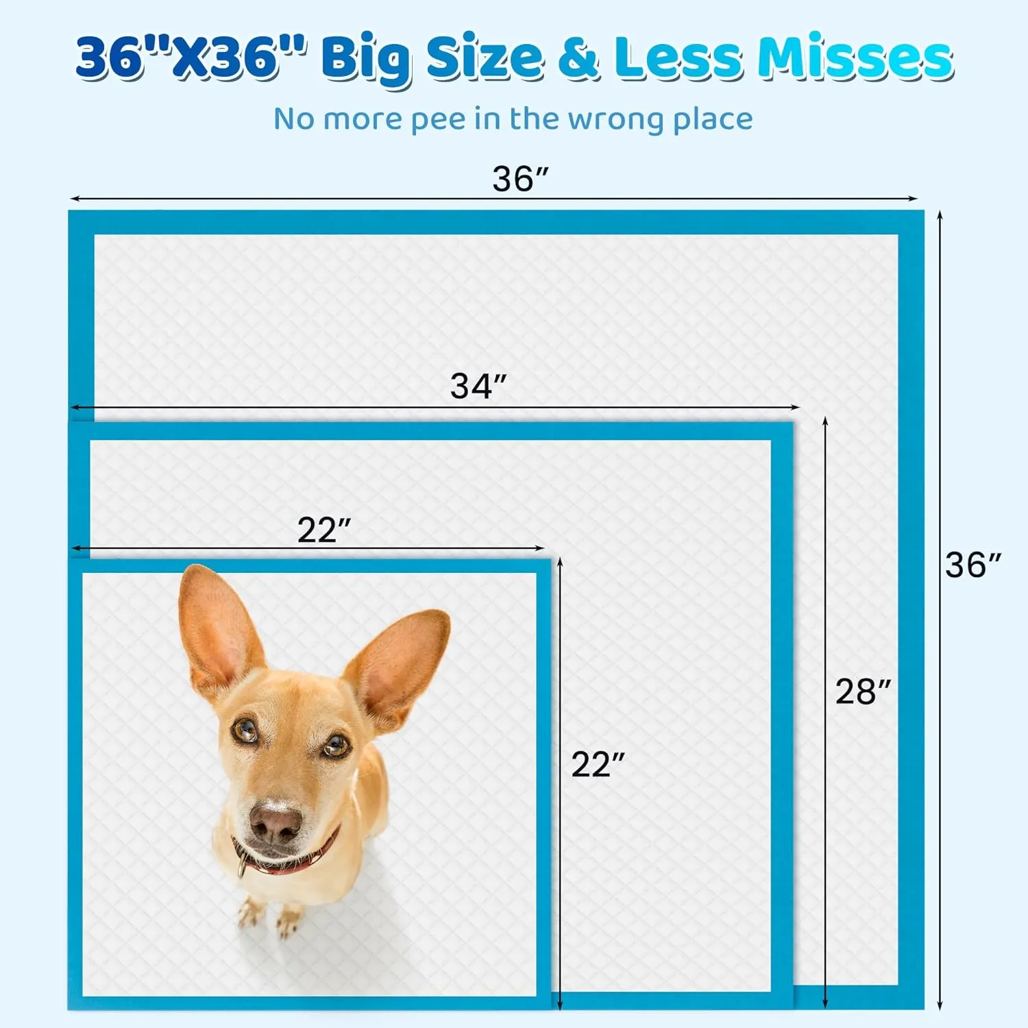 Bulubaky Upgrade Leak-Proof Pet Training and Puppy Pads, Jumbo 36"x36" Pee Pads for Dogs with Thicken Polymer Heavy Absorbency, Quick Dry Disposable Pee Pads for Cats Dogs Rabbit Parrots