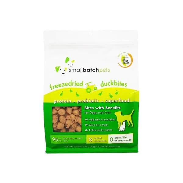 [BUNDLE DEAL] SmallbatchDuck Bites Freeze Dried Dog & Cat Topper/Treats 7oz