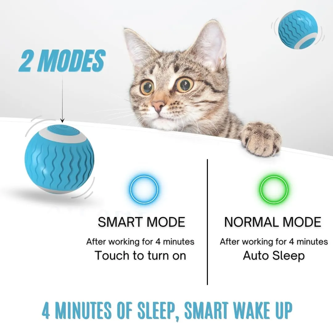 Cat Toys Interactive Spinning Ball, for Cats and Kittens. Great Exercise, with Flashing LED Lights, and its Rechargeable. Comes in 2 Colors. (Emerald Green)