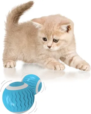 Cat Toys Interactive Spinning Ball, for Cats and Kittens. Great Exercise, with Flashing LED Lights, and its Rechargeable. Comes in 2 Colors. (Emerald Green)