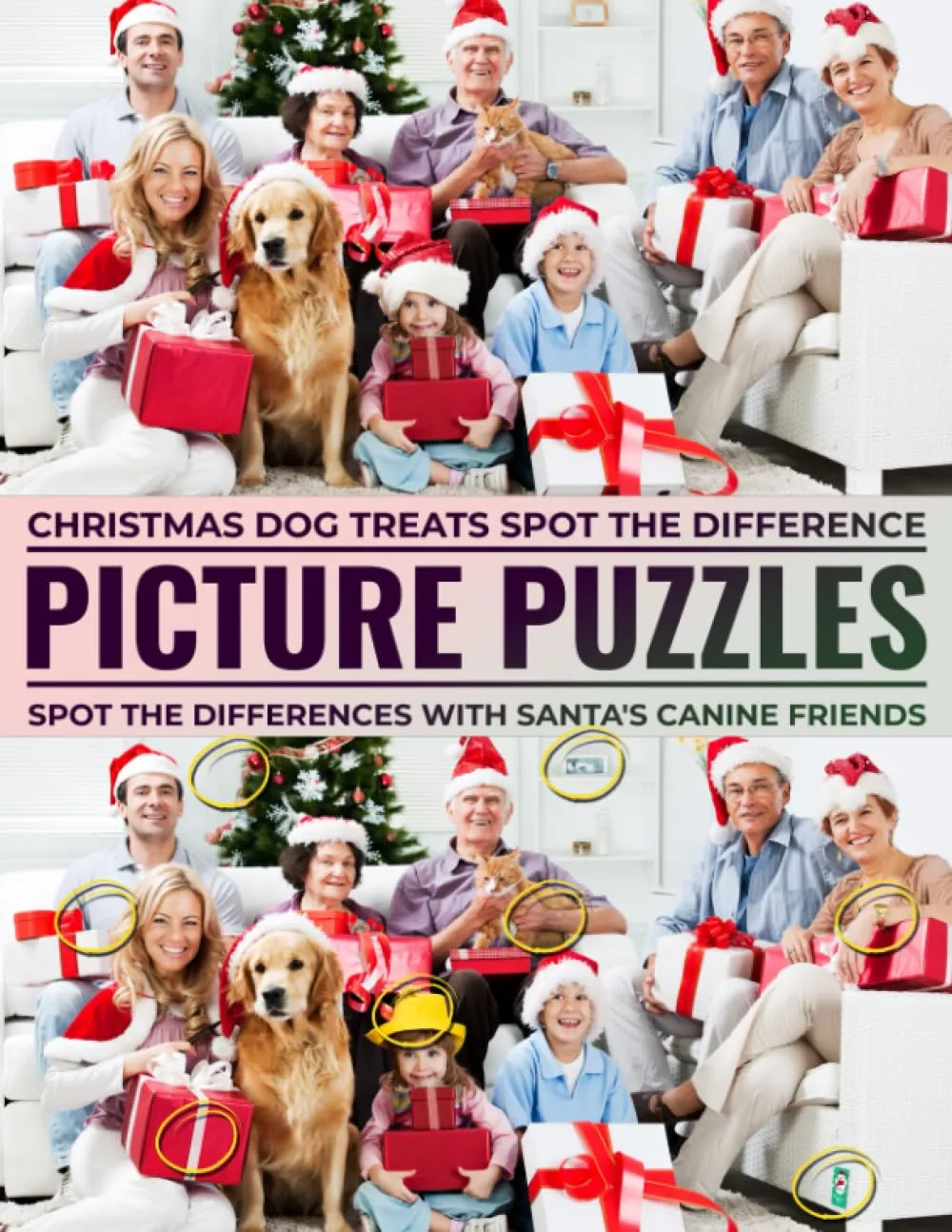 Christmas Dog Treats Spot the Difference Picture Puzzles: Spot the Differences with Santa's Canine Friends Paperback  September 15, 2023