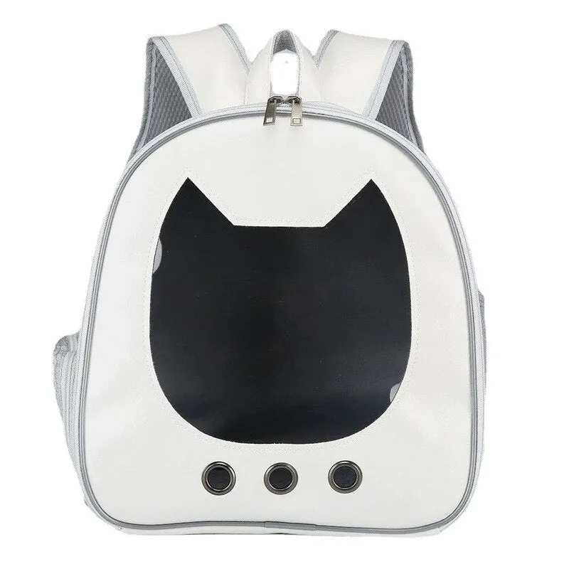 Convenient Outdoor Backpack for Cats and Small Dogs - Transparent Window and Breathable Design for Stress-Free Travel