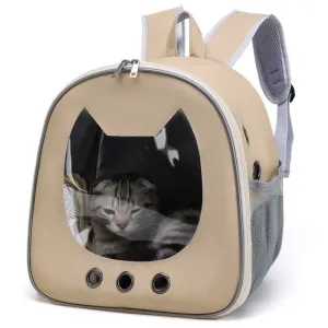 Convenient Outdoor Backpack for Cats and Small Dogs - Transparent Window and Breathable Design for Stress-Free Travel