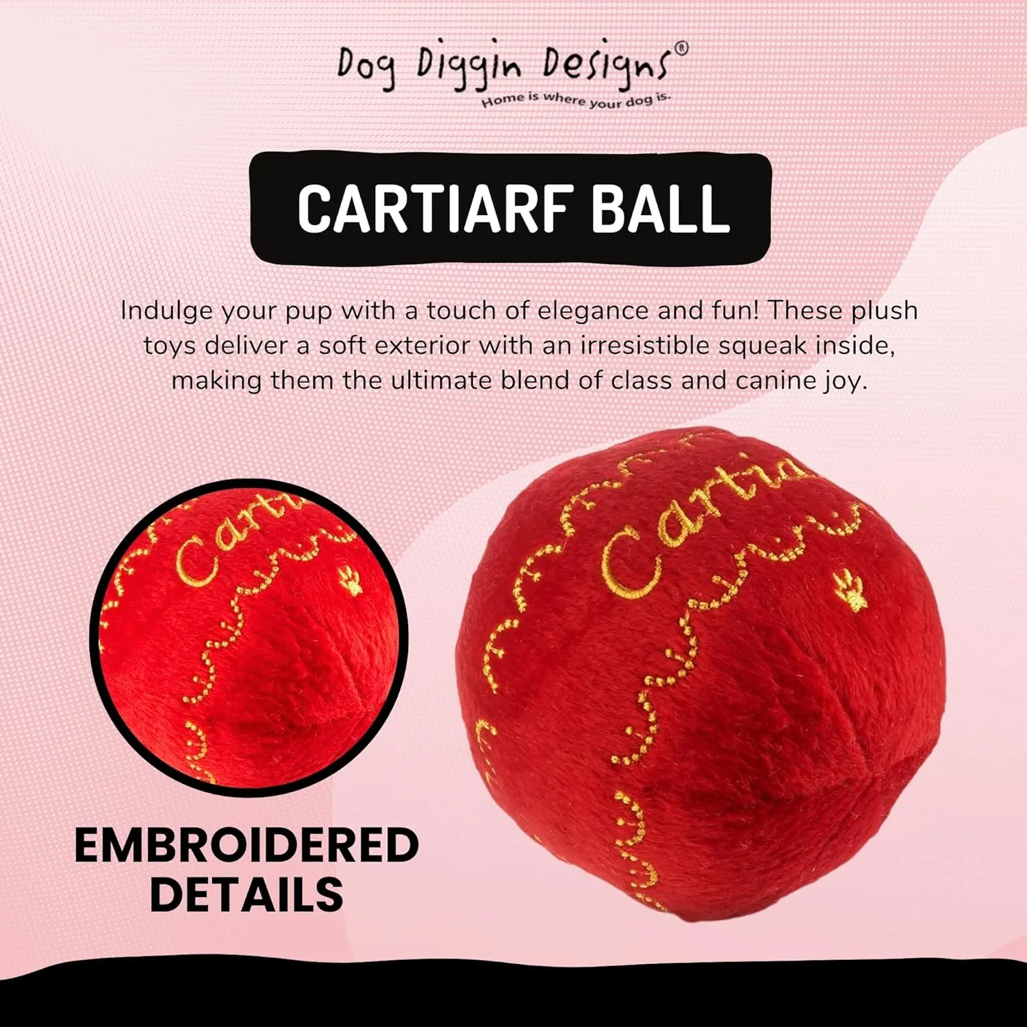 Dog Diggin Designs Runway Pup Collection | Unique Squeaky Parody Plush Dog Toys  Prt--Porter Dog Bones, Balls & More