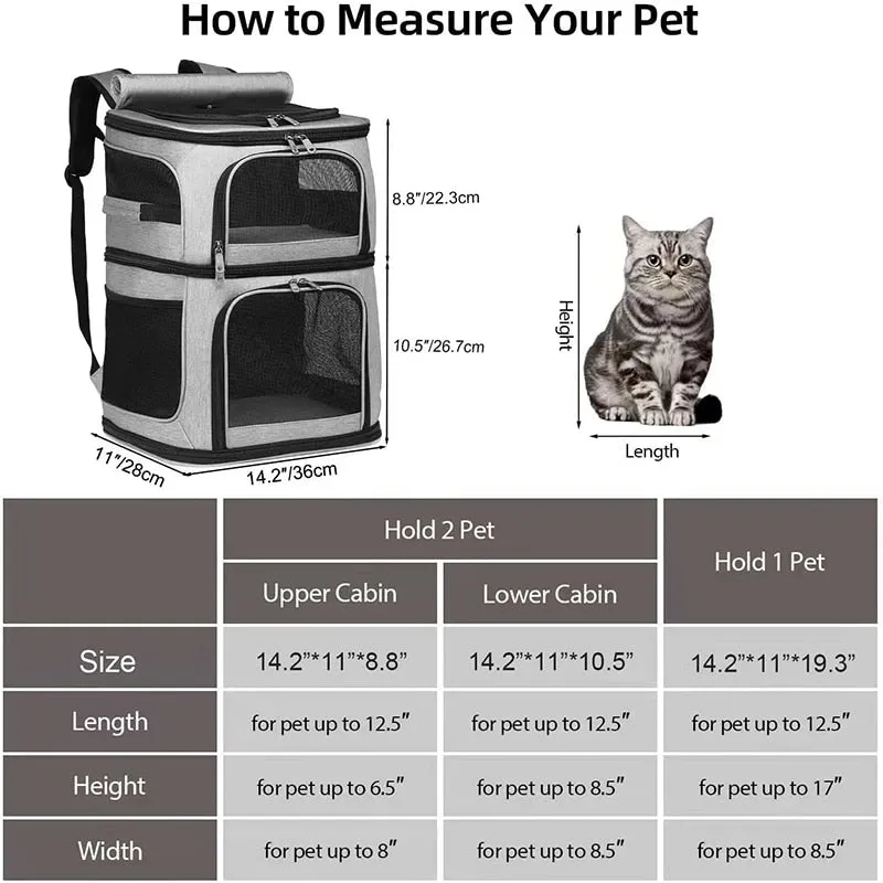 Double Layer Cat Carrier Backpack