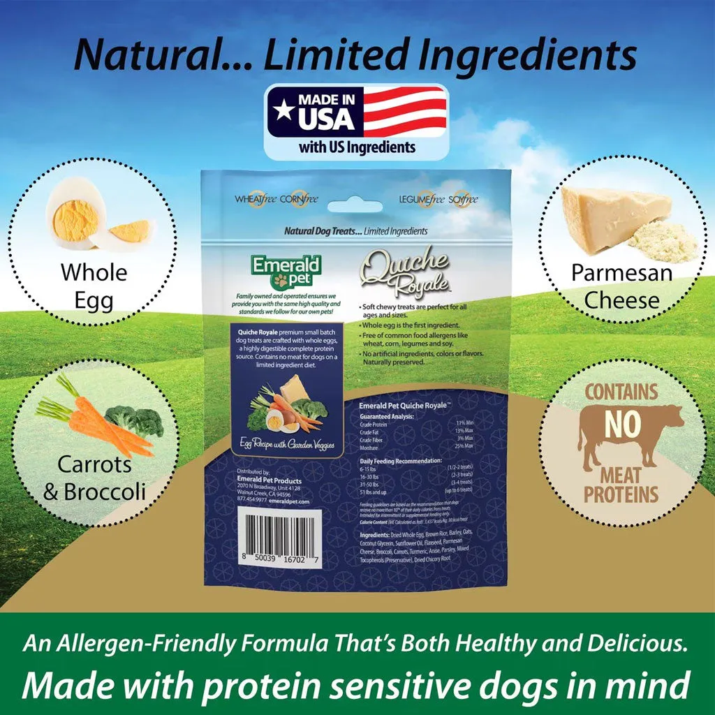 Emerald Pet Quiche Royale Egg Recipe with Garden Veggies Chewy Dog Treats (6 oz)