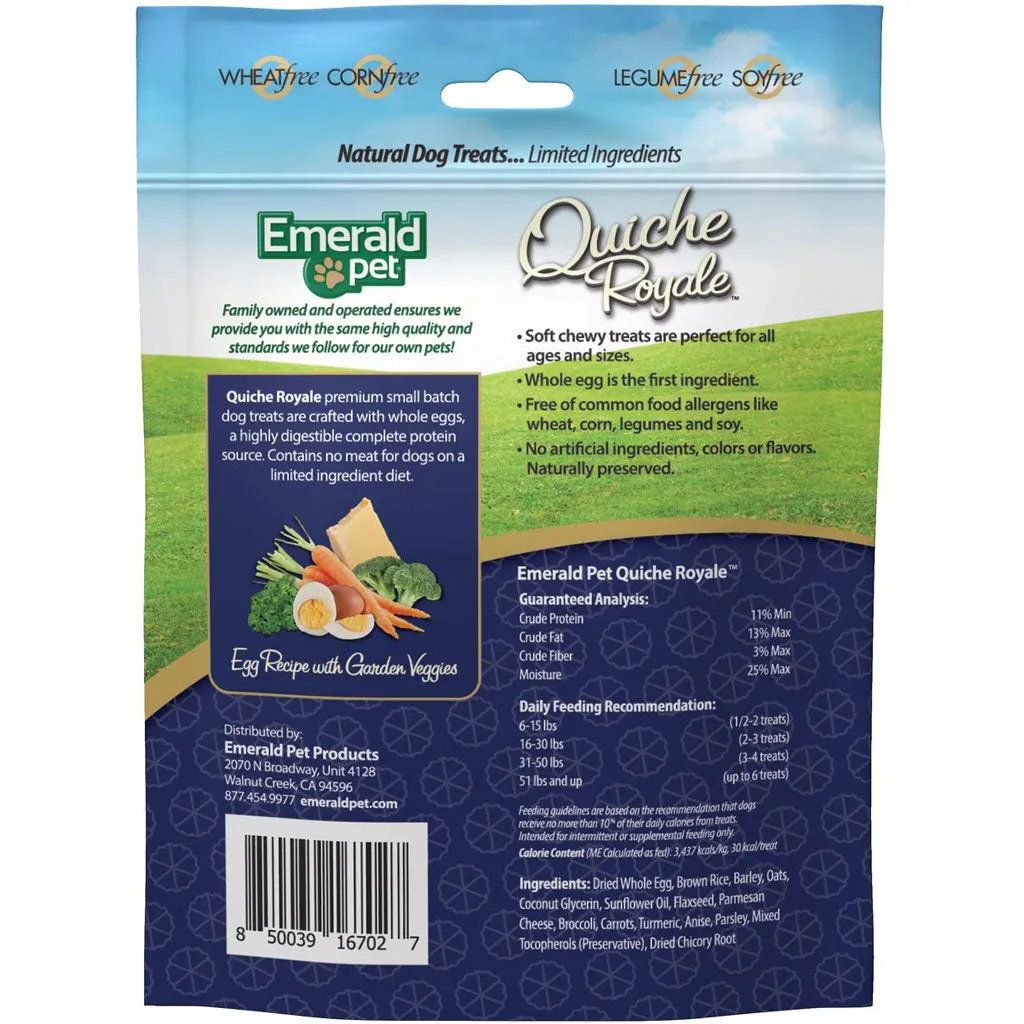 Emerald Pet Quiche Royale Egg Recipe with Garden Veggies Chewy Dog Treats (6 oz)
