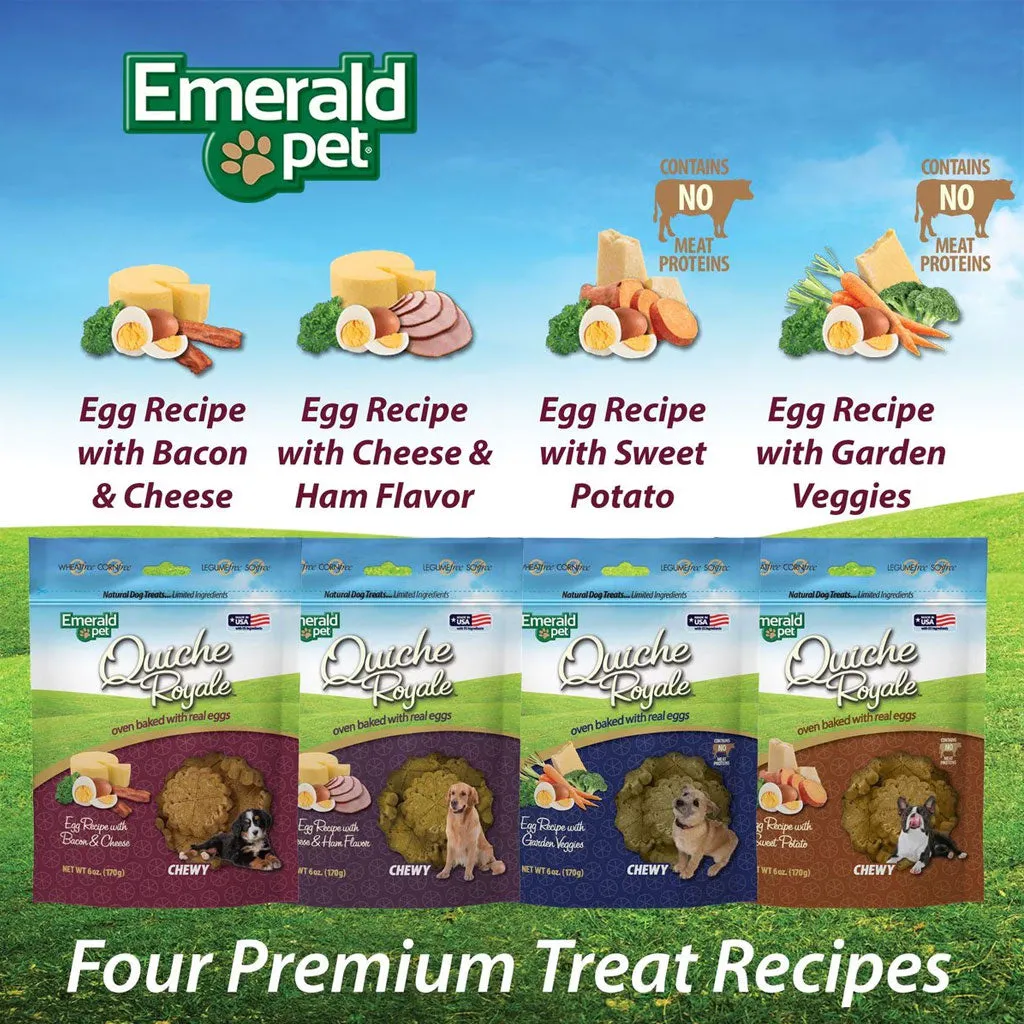 Emerald Pet Quiche Royale Egg Recipe with Garden Veggies Chewy Dog Treats (6 oz)