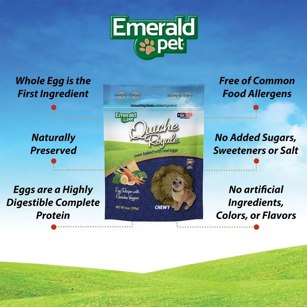Emerald Pet Quiche Royale Egg Recipe with Garden Veggies Chewy Dog Treats (6 oz)
