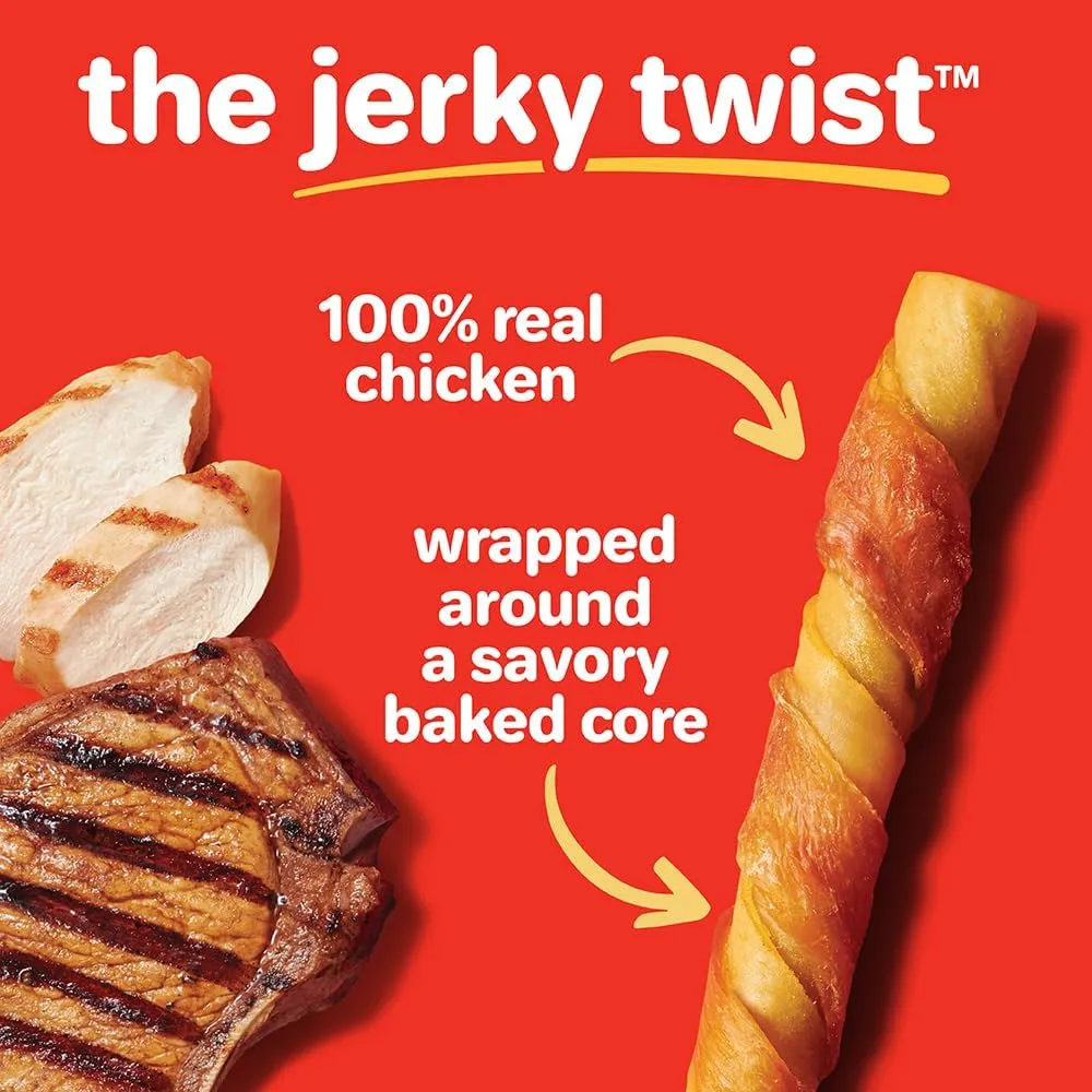 Hartz Oinkies Jerky Twists with Naturally Smoked Pork & Real Chicken Breast Dog Treats, Highly Digestible Long Lasting Dog Chews, 8 Count