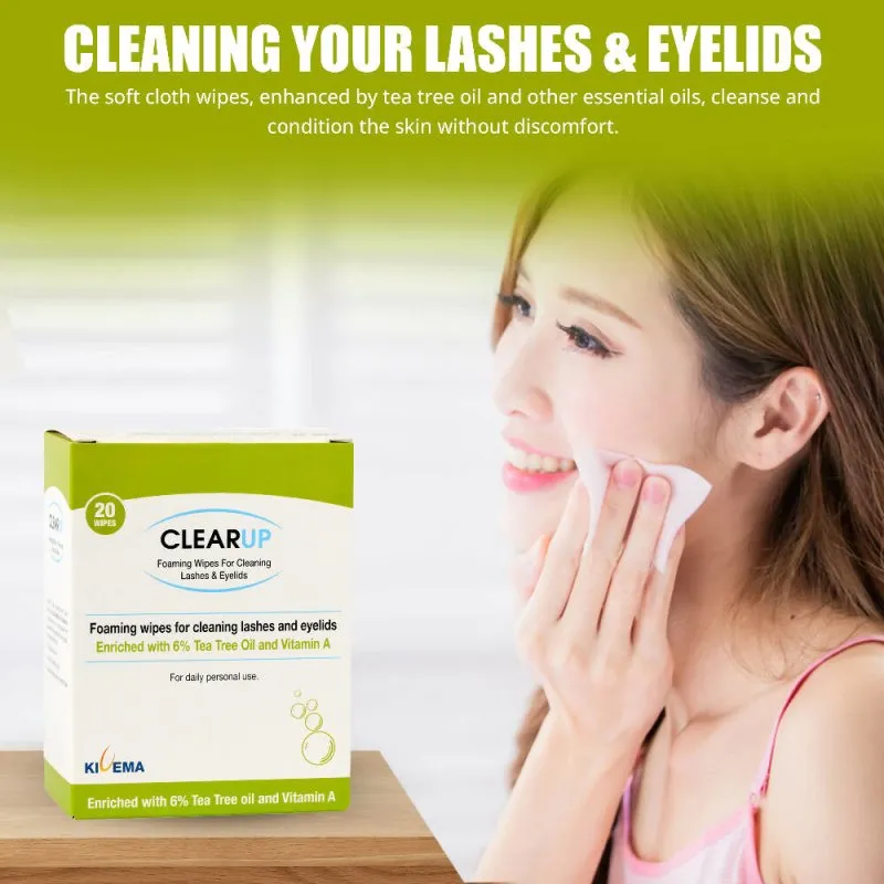 Kivema Ltd ClearUp Eyelid Wipes with 6% Tea Tree Oil - 20 Pieces