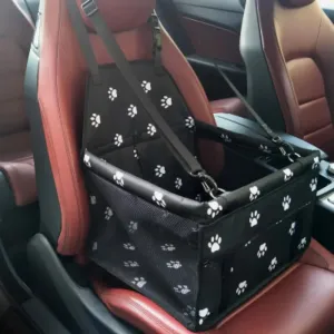 Medium Dog Car Seat Booster  Collapsible & Comfy Puppy Travel Carrier, with Clip-On Safety Leash and PVC Support Pipe for Anti-Collapse, Perfect for Small Dogs and Cats from to 25lbs LOYALBARK