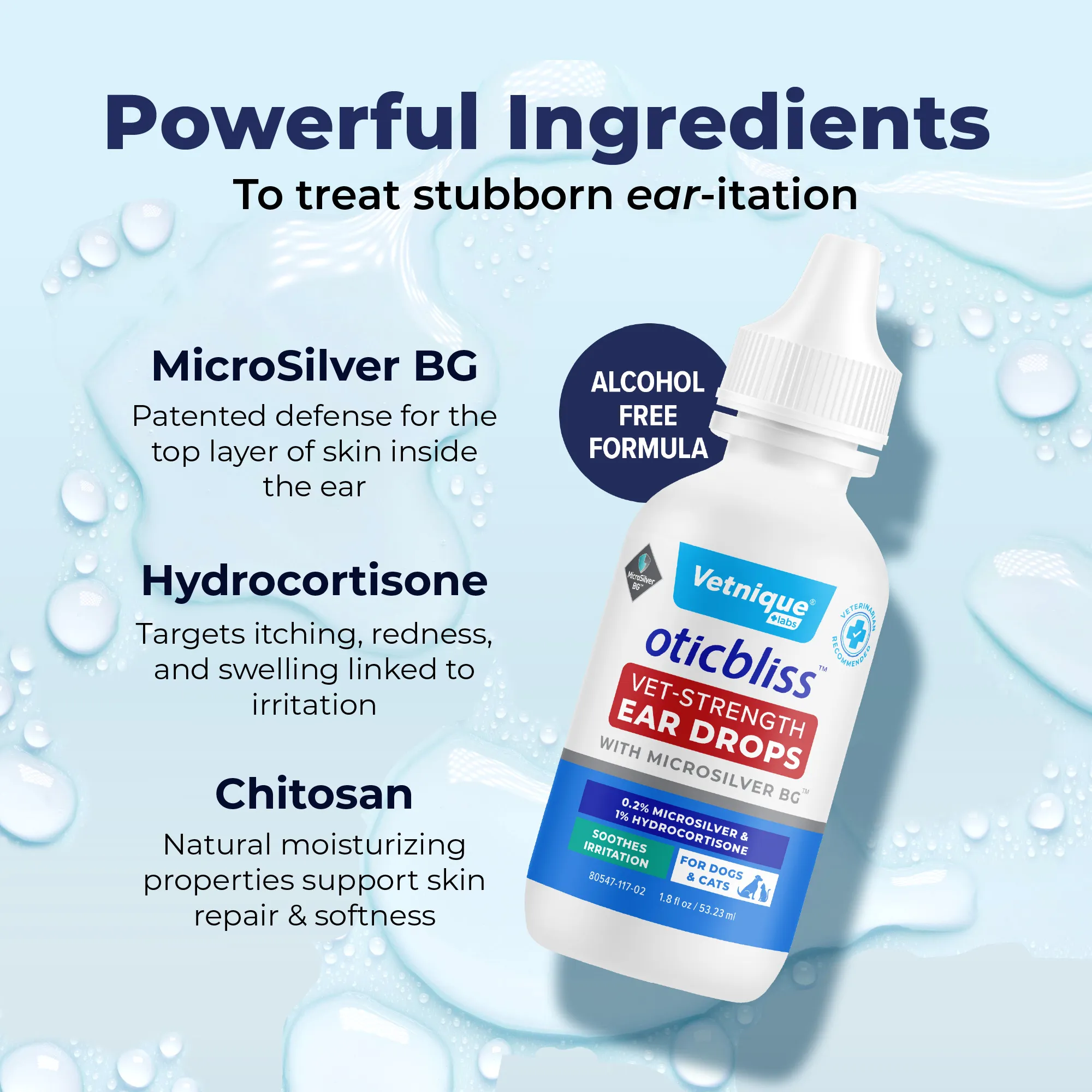 NEW Oticbliss Vet-Strength Pet Ear Drops with MicroSilver BG™