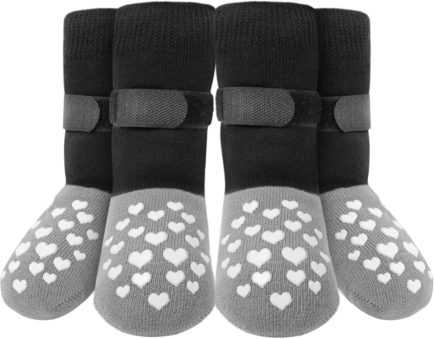 Non-Slip Dog Socks Prevent Licking Paws,Grippy Socks for Senior Dog Walk on Hardwood Floor,Paw Protectors,Black 2 Pairs,L