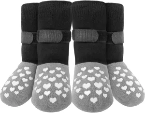 Non-Slip Dog Socks Prevent Licking Paws,Grippy Socks for Senior Dog Walk on Hardwood Floor,Paw Protectors,Black 2 Pairs,L