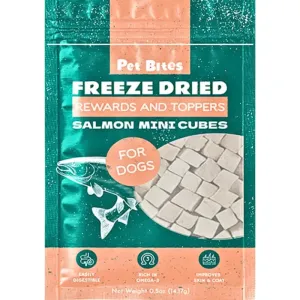 Pet Bites Freeze Dried Rewards and Toppers Salmon Mini Cubes for Dogs 14g
