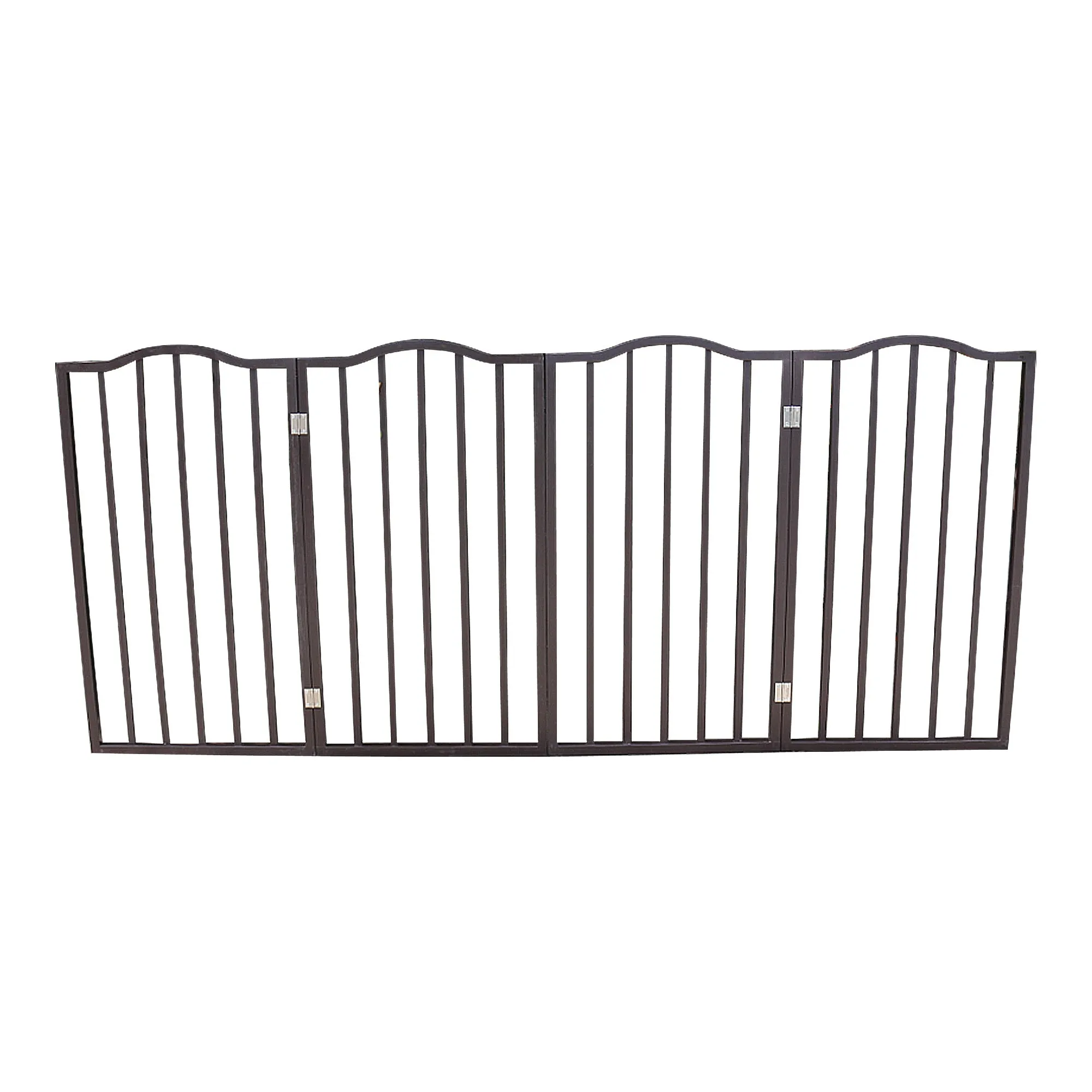 Pet Gate – Dog Gate for Doorways;  Stairs or House – Freestanding;  Folding ;  Dark brown; Arc Wooden