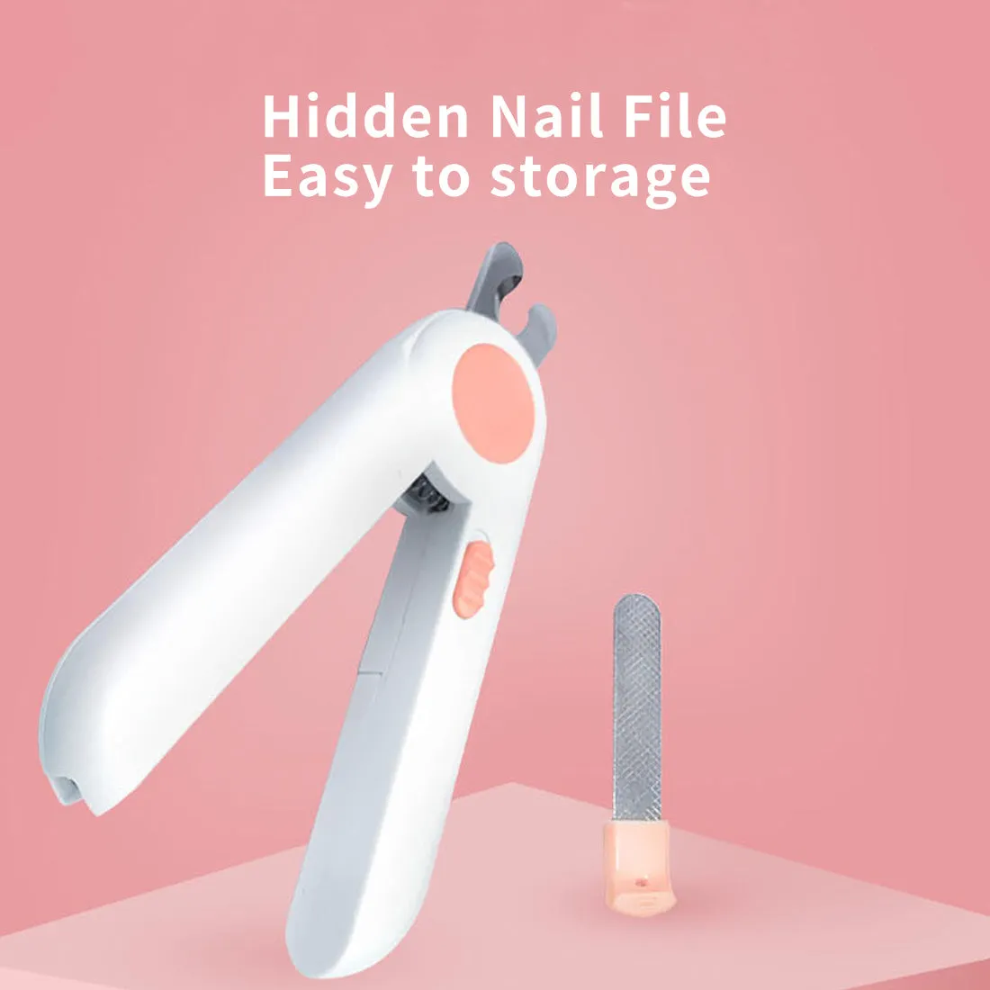 Pet LED Nail Clipper Dog Trimmer Hidden File Cutter Cat Puppy Rabbit Grooming