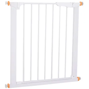 Pet Safety Barrier Gate W/ Iron tube, 74.9H x 73-80W cm-White