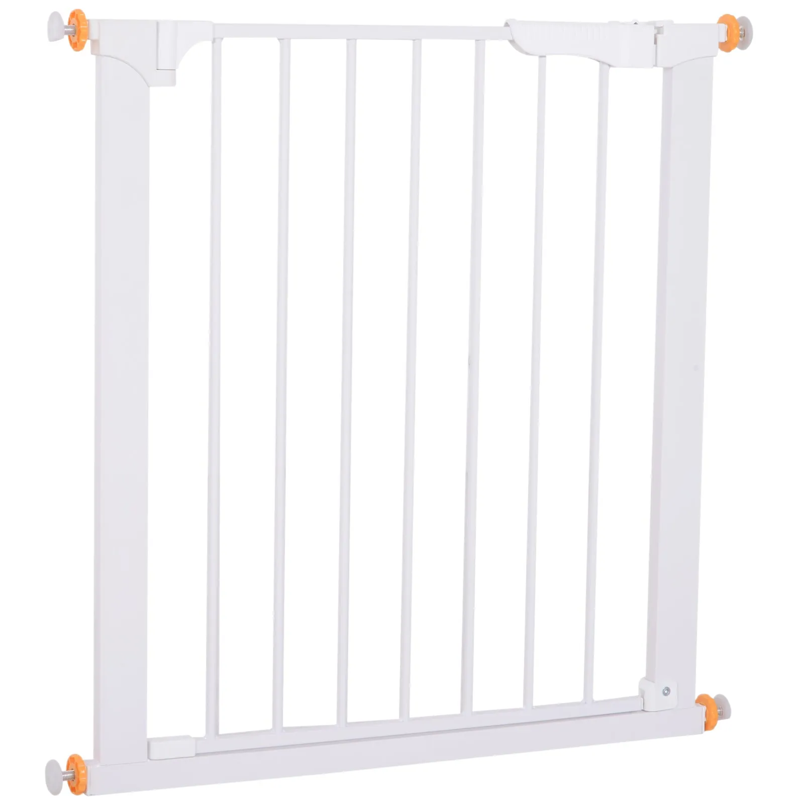 Pet Safety Barrier Gate W/ Iron tube, 74.9H x 73-80W cm-White