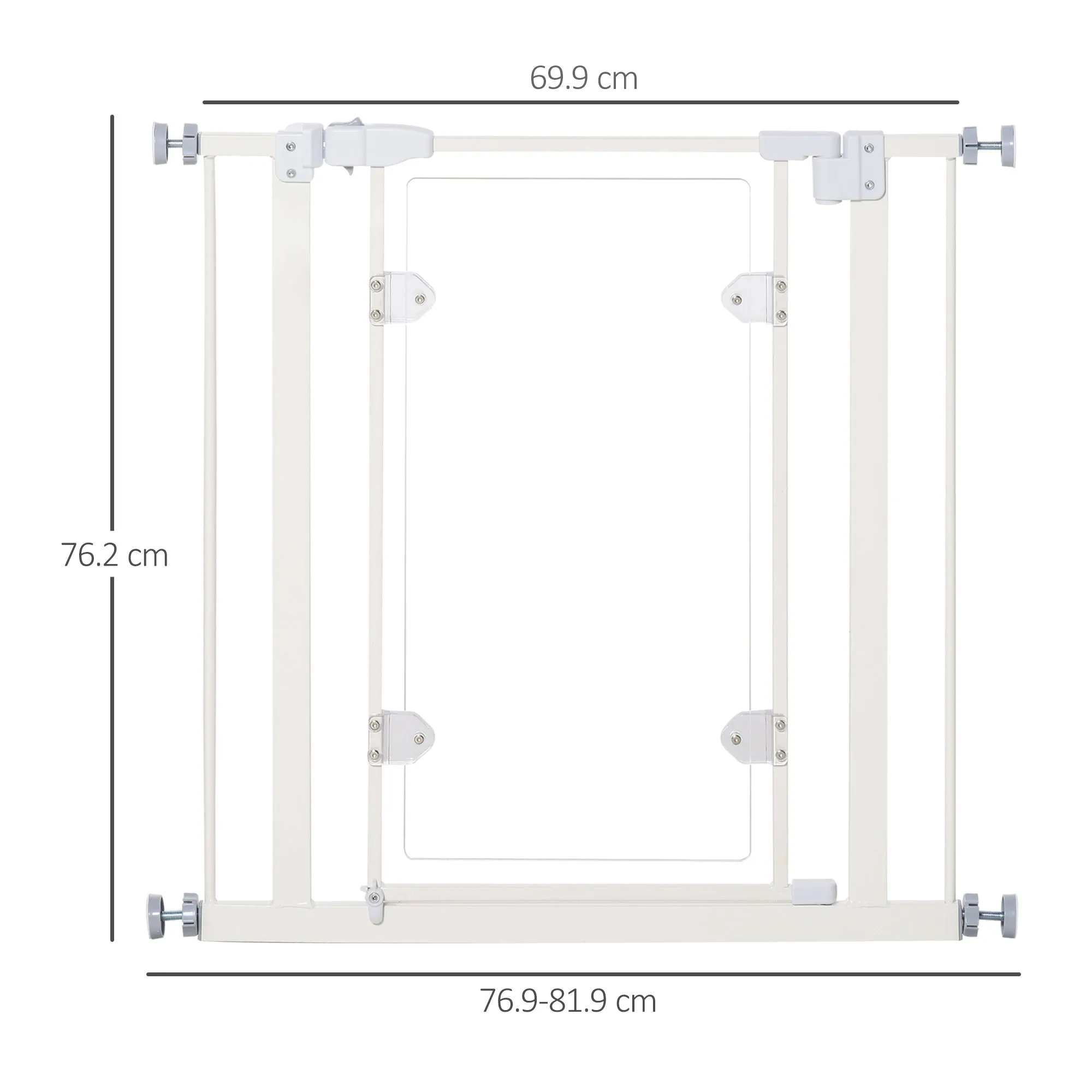 Pet Safety Gate Auto Close for Small Pet w/ Adjustable Screws 76.2 x 81.9cm