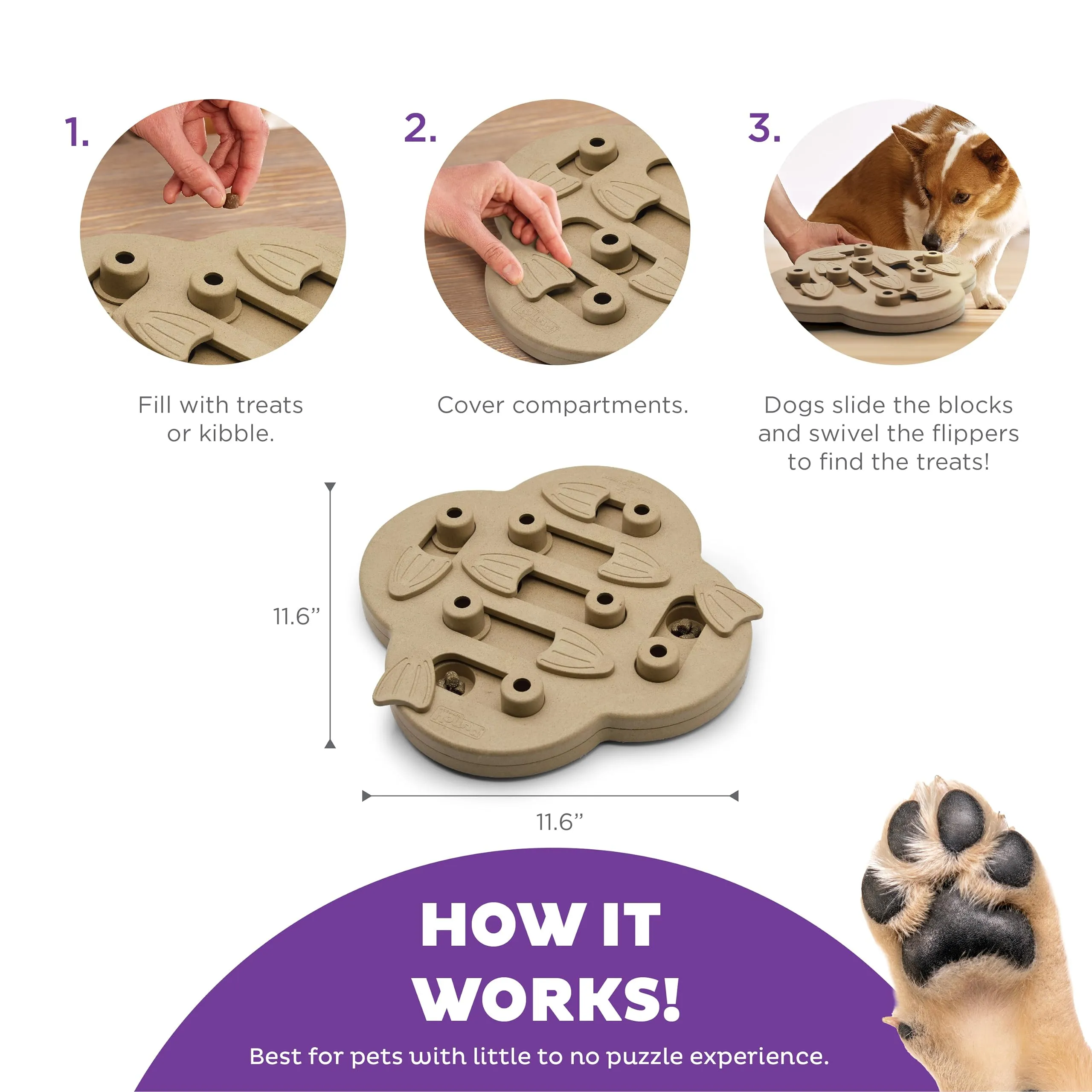 Petstages Nina Ottosson Hide N' Slide Interactive Treat Dispensing Puzzle Dog Toy