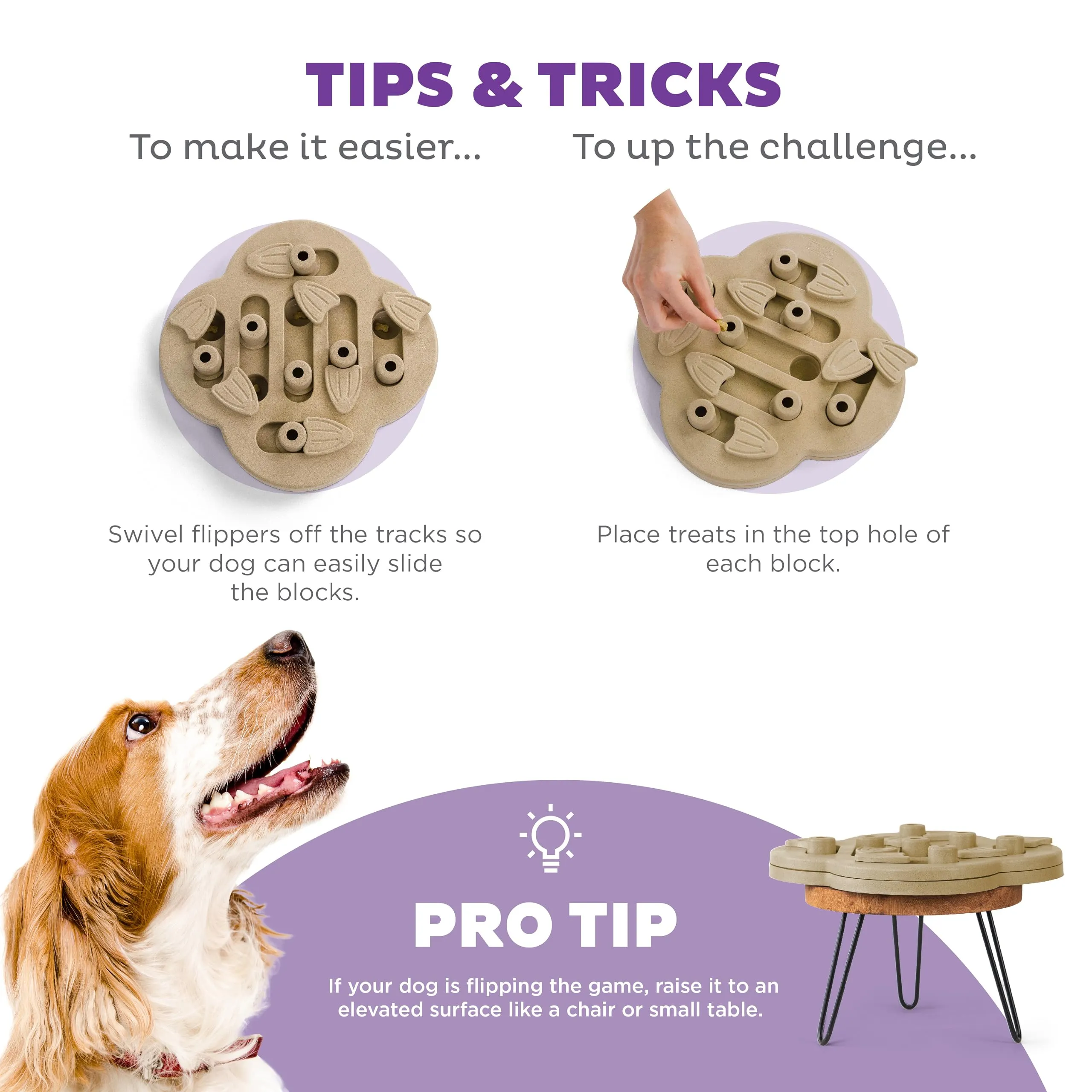 Petstages Nina Ottosson Hide N' Slide Interactive Treat Dispensing Puzzle Dog Toy
