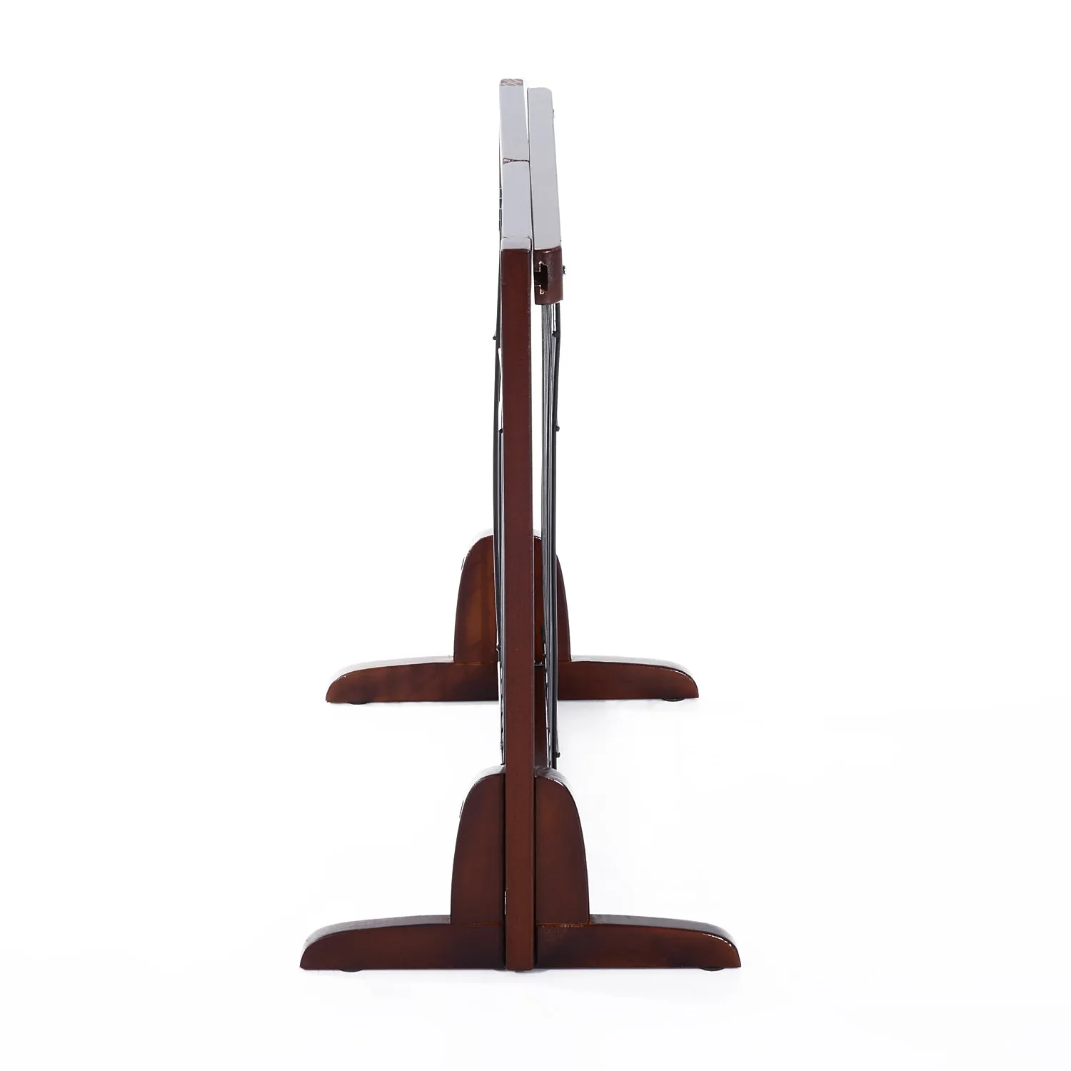 Pine Wood Freestanding Adjustable Pet Barrier Fence Brown