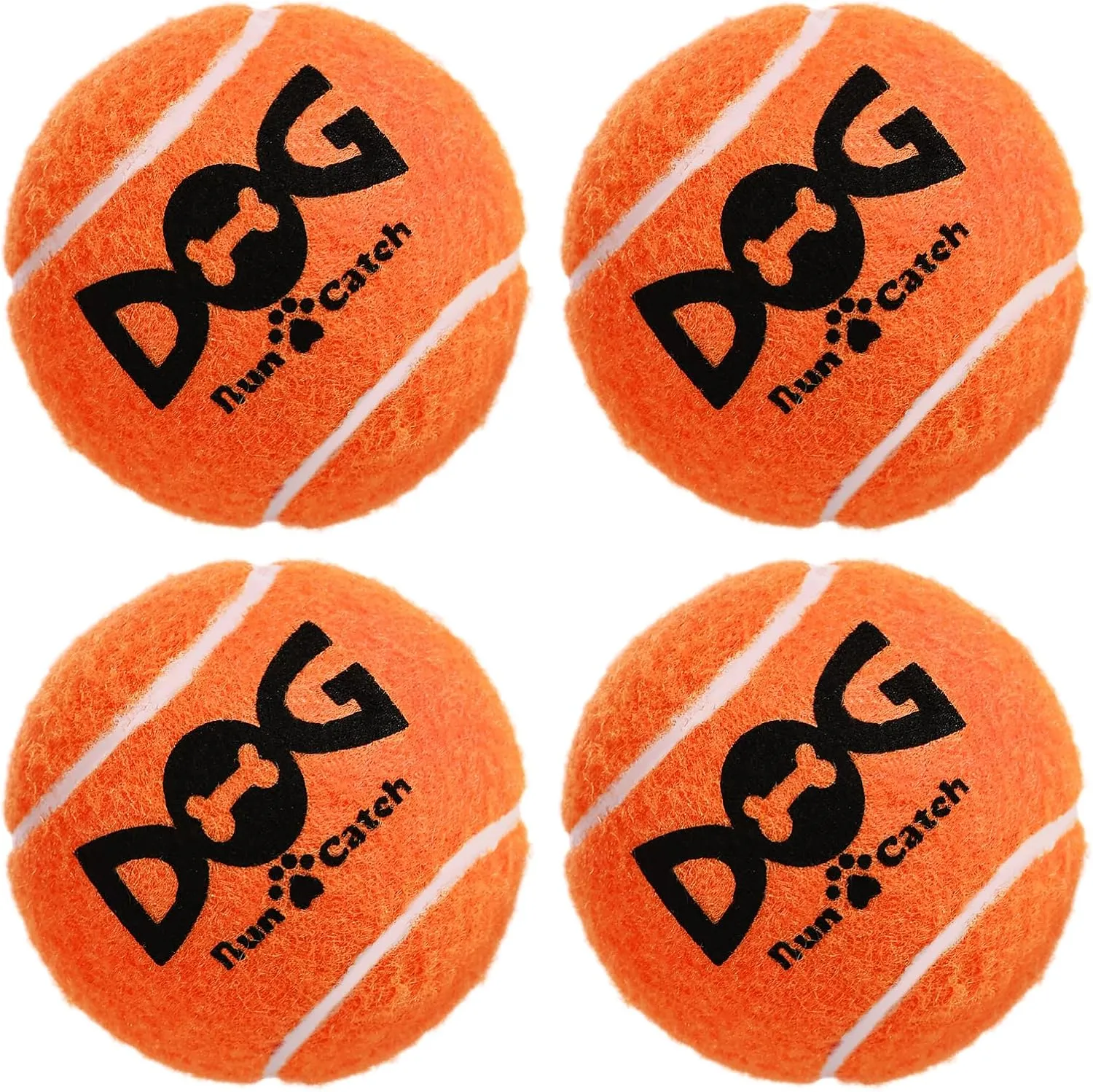 Squeaky Dog Balls - Squeaky Tennis Balls for Dogs, Orange | Medium - 2.5'', 4Pack