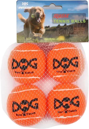 Squeaky Dog Balls - Squeaky Tennis Balls for Dogs, Orange | Medium - 2.5'', 4Pack