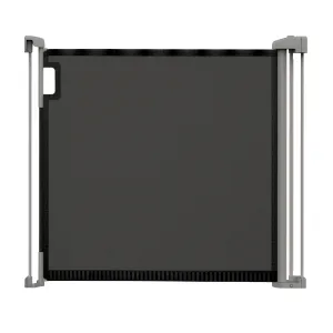 The Thruway 52W Series Pet and Baby Retractable Gate with Tuck Away Mesh, Openings up to 52" Wide - Black