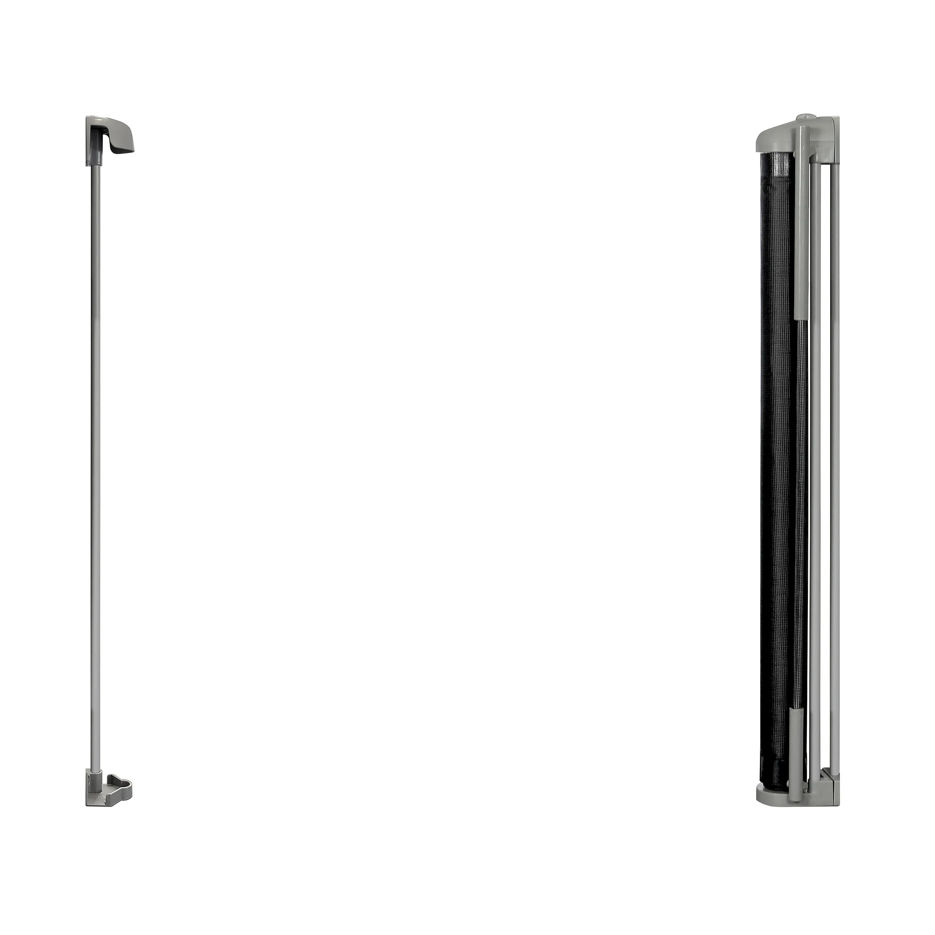 The Thruway 52W Series Pet and Baby Retractable Gate with Tuck Away Mesh, Openings up to 52" Wide - Black