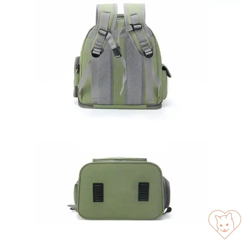 Transparent Folding Pet Carrier Backpack – Portable Travel Tote for Cats