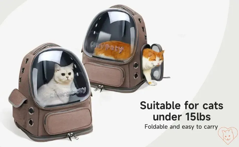 Transparent Folding Pet Carrier Backpack – Portable Travel Tote for Cats