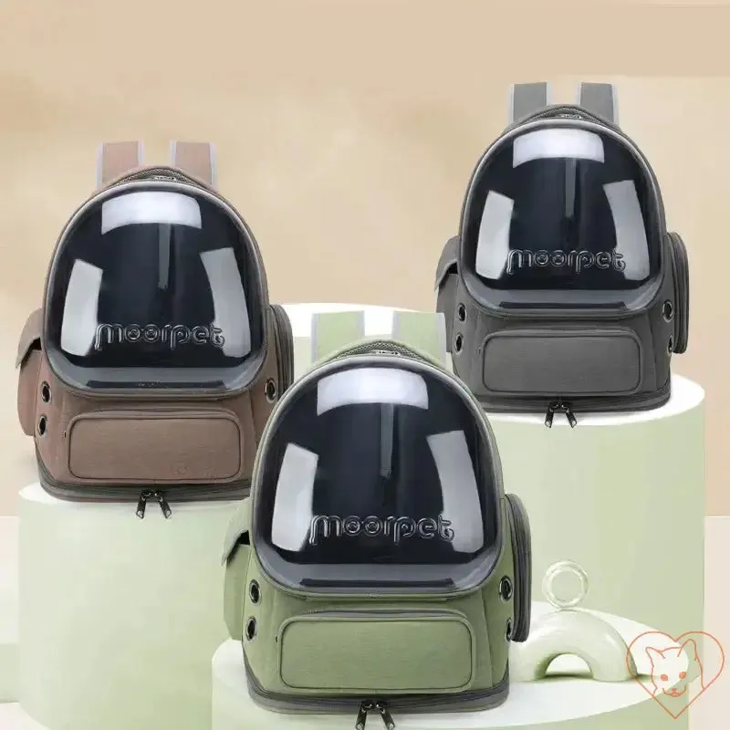 Transparent Folding Pet Carrier Backpack – Portable Travel Tote for Cats