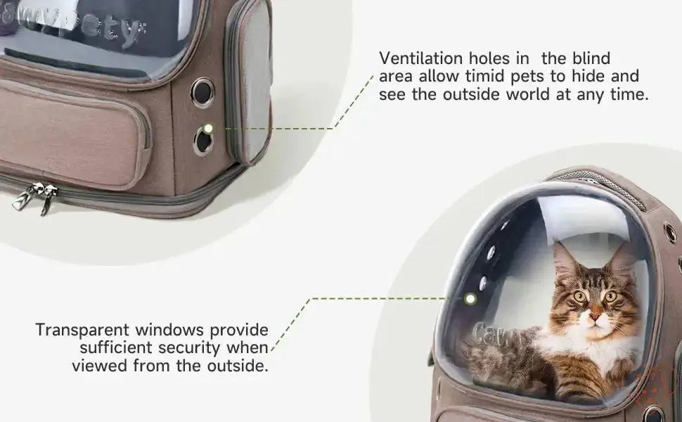 Transparent Folding Pet Carrier Backpack – Portable Travel Tote for Cats
