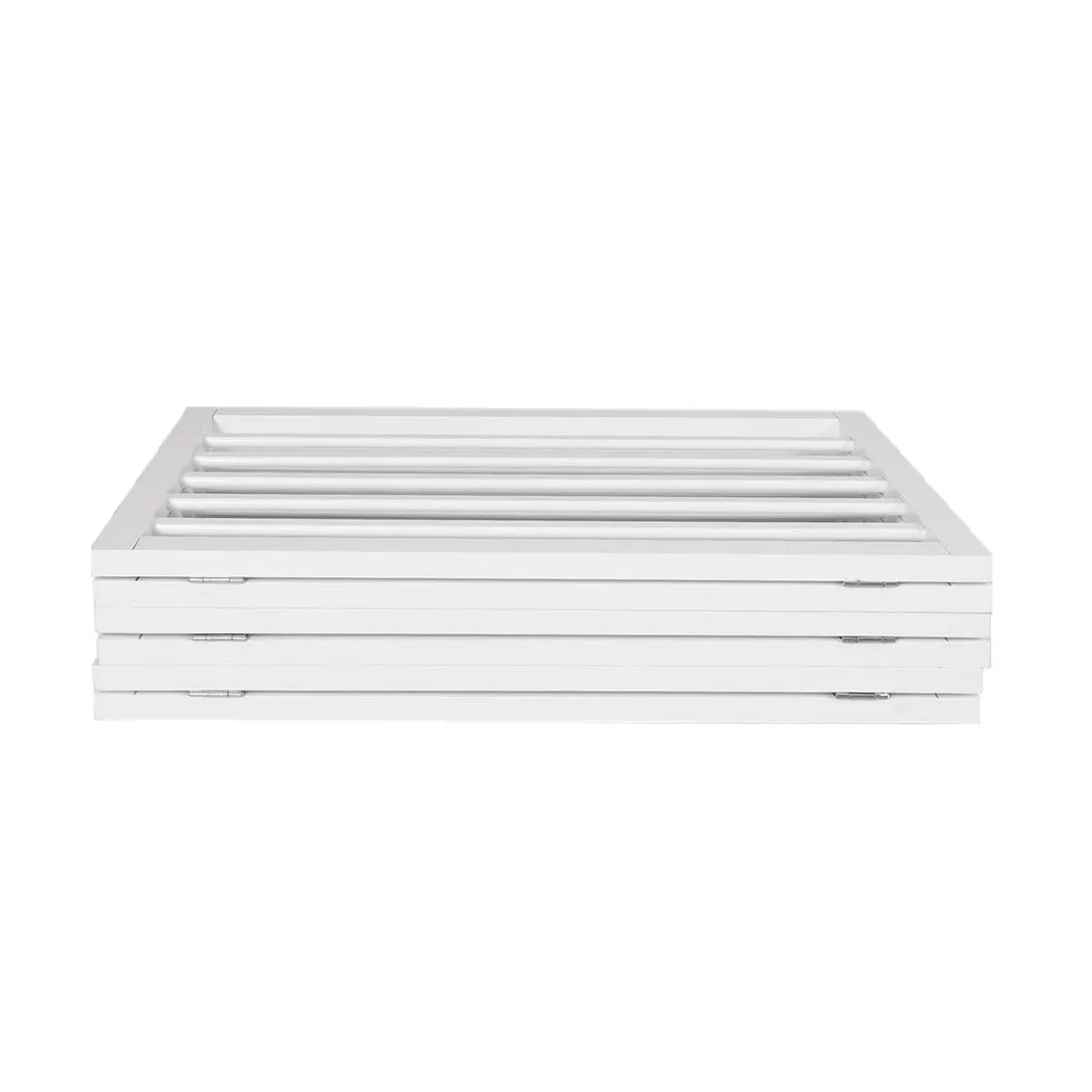 Wooden Pet Gate Dog Fence Safety Stair Barrier Security Door 6 Panels White